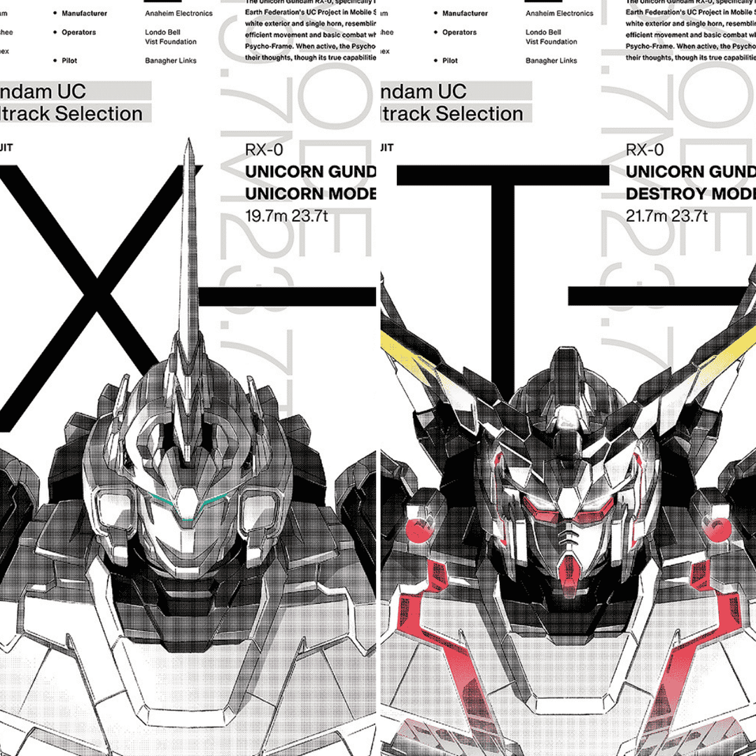 Mobile Suit Gundam UC (Unicorn) Original Soundtrack Selection Vol.1 & Vol.2 Bundle Set - 2LP