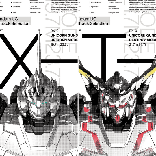 Mobile Suit Gundam UC (Unicorn) Original Soundtrack Selection Vol.1 & Vol.2 Bundle Set - 2LP